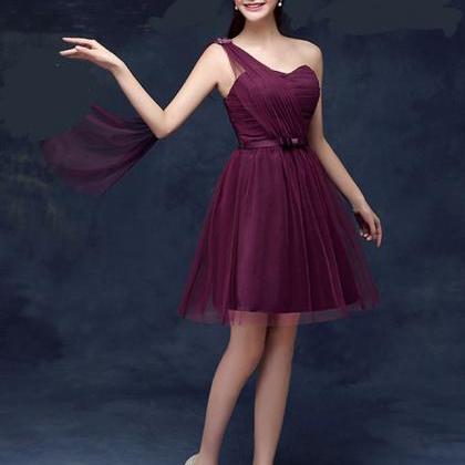 sweetheart shoulder wine bridesmaid short dress