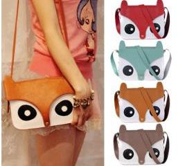 Womens Ladies Retro Shoulder Bag Messenger Handbags School Tote Owl Fox PU Purse