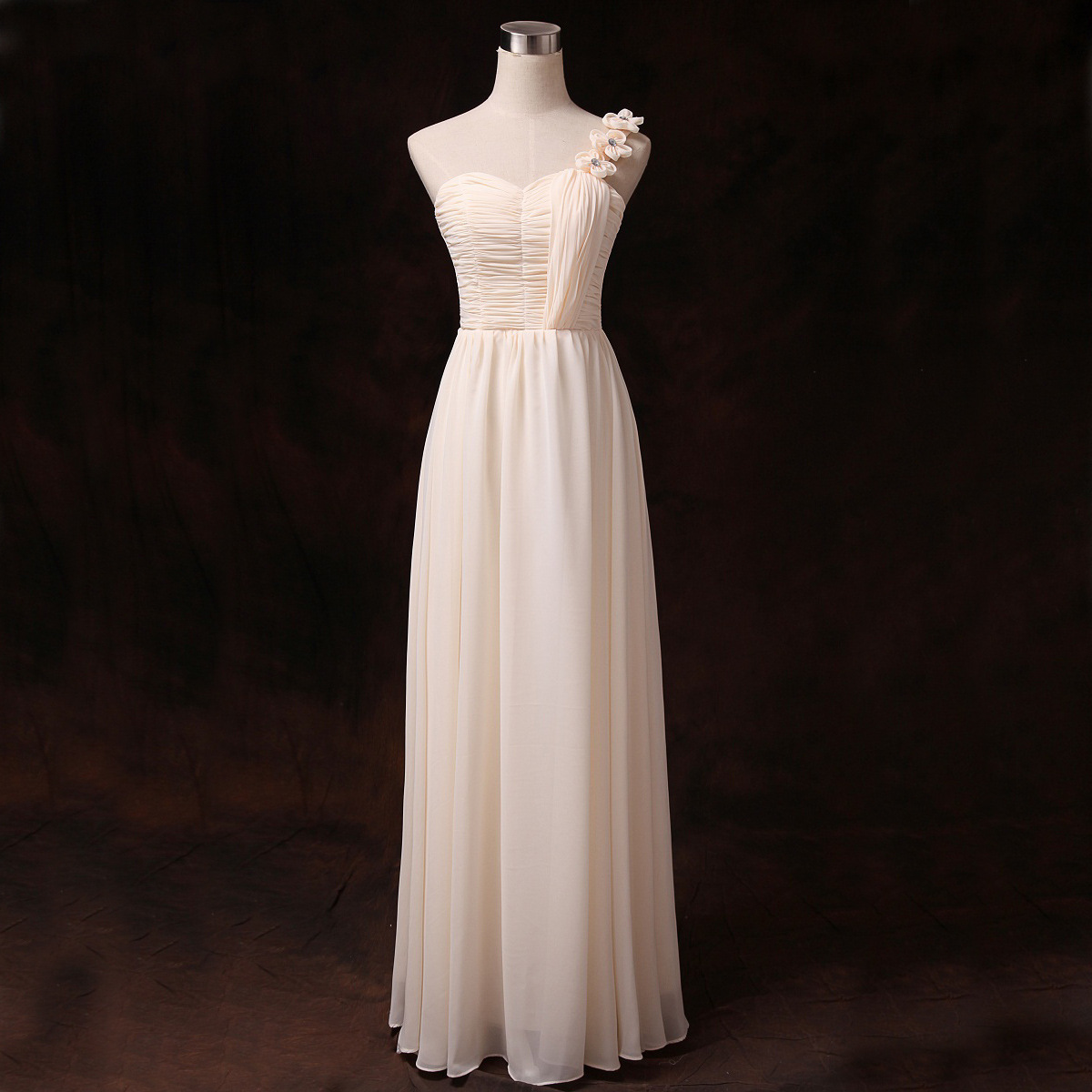 champagne color evening gown